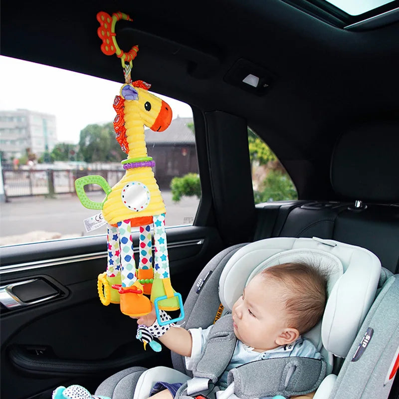 Soft Giraffe Zebra Animal Handbells Rattles Plush Infant Baby