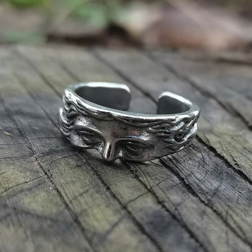 Creative Venus Half Mask Ring For Men Vintage Carving Opening