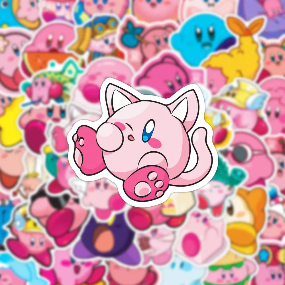 50PCS Game Kawaii Kirby Stickers Decals Classic Toys DIY Phone Luggage