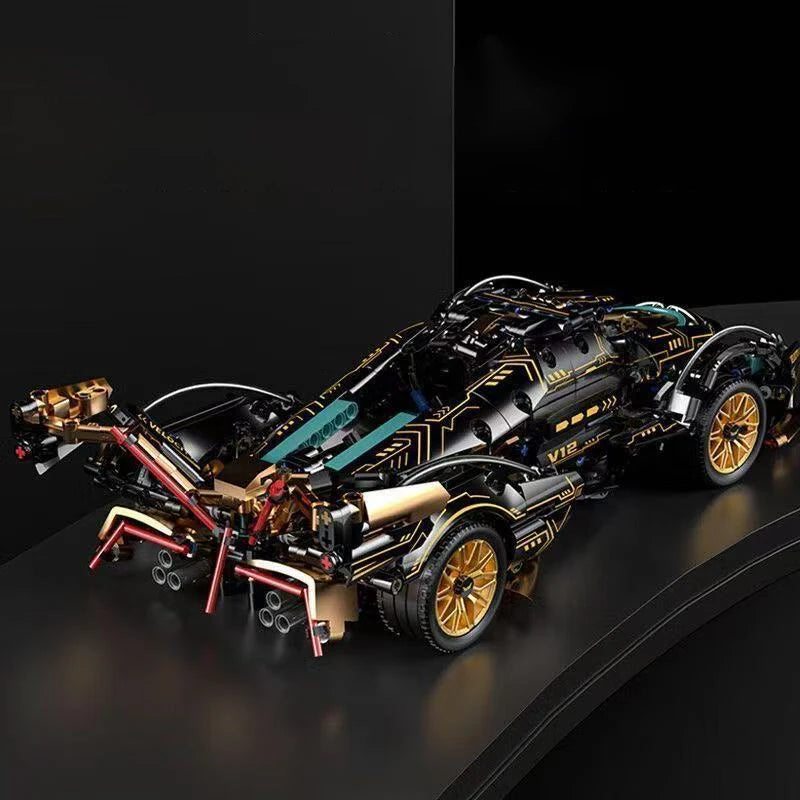 1690 Piece V12 Model Car Building Block Set - Upgraded Version,