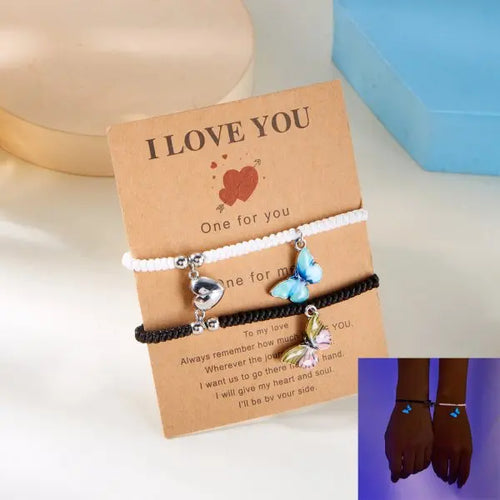Romantic Luminous Sun Moon Couple Bracelets for Women Men Handmade