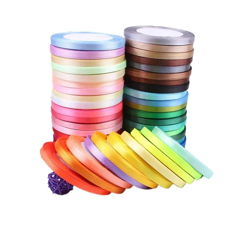 25Yards 6mm Silk Satin Ribbons for Crafts Bow Handmade accessories for