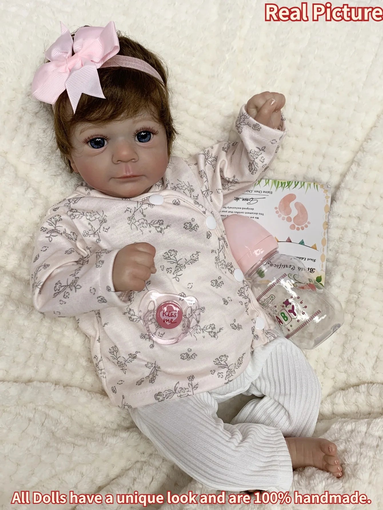 Felicia Reborn Doll Baby Handmade Bebe 17.32 Inch 44 Cm Newborn Doll