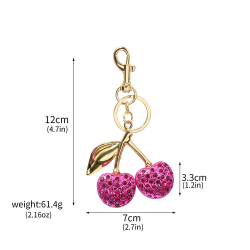Fashion Delicious Red Cherry Keychain Summer Fruits Cherries Pendant