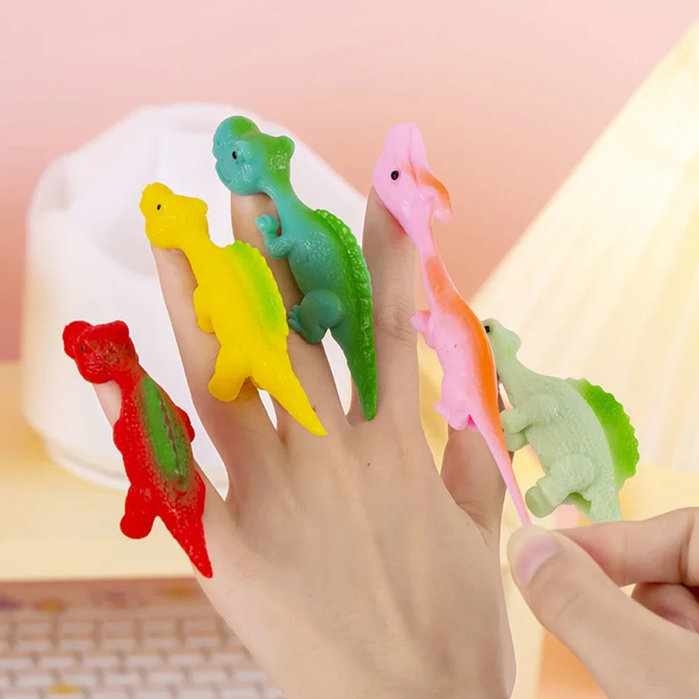 5-20Pcs Colorful Finger Catapult Dinosaur Games Kids Birthday Baby