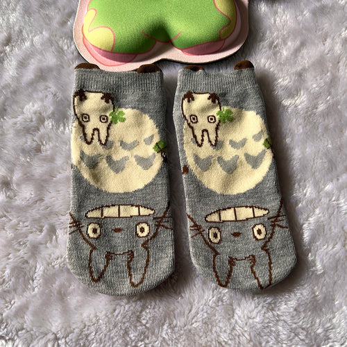 Japanese Anime Cartoon Grey Cat Socks Cute Calcifer Short Socks Jiji