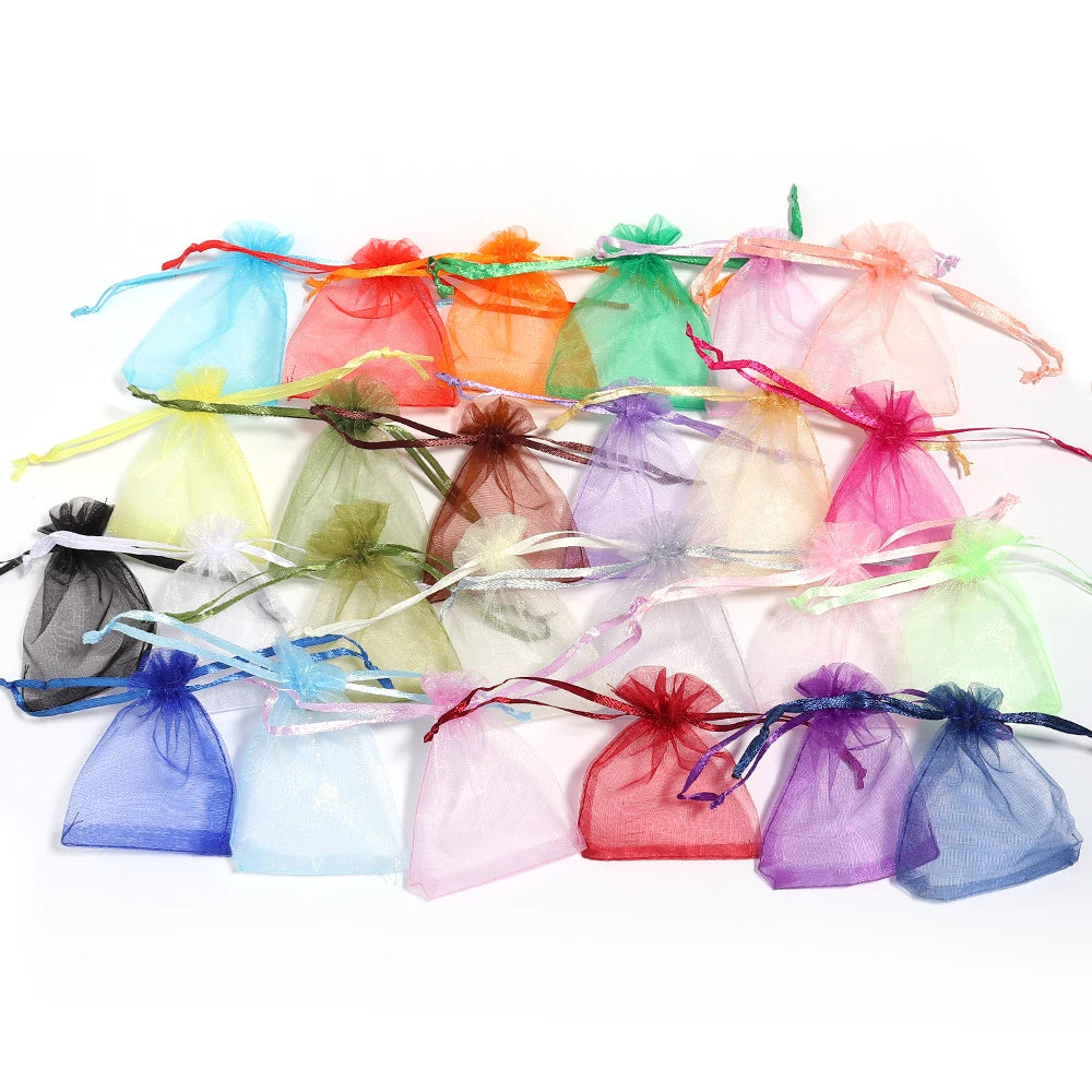 10pcs/Lot 24 Colors Organza Bags Jewelry Bag Wedding Gift Storage