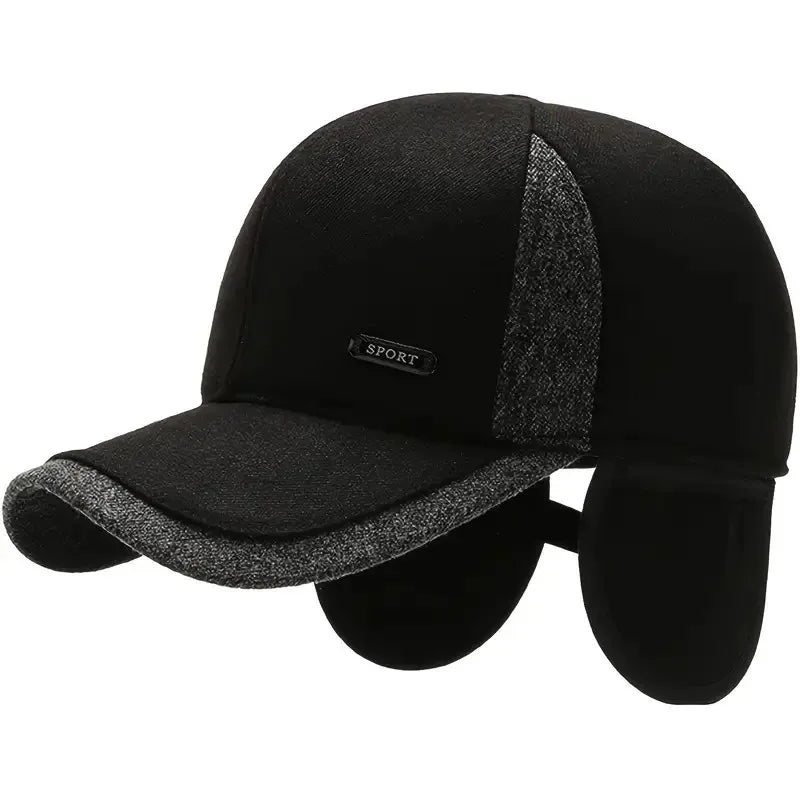 Auturnn Thick Warm Men Winter Baseball Cap With Ear Flaps, Ideal