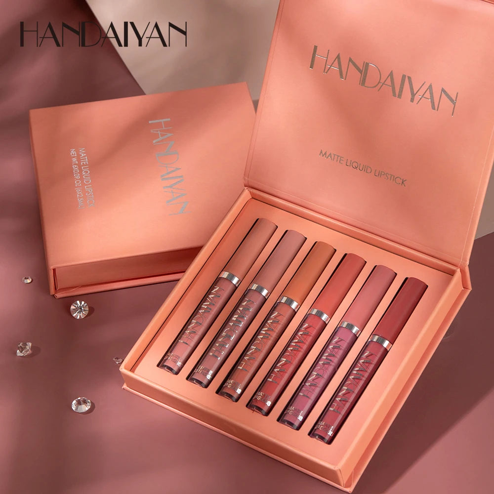 6Pcs Matte Liquid Lipstick Makeup Set, Matte Liquid Long-Lasting Wear