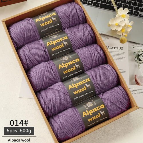 500g Alpaca Wool 245 Chunky Knitting Yarn Multi-Color Autumn and