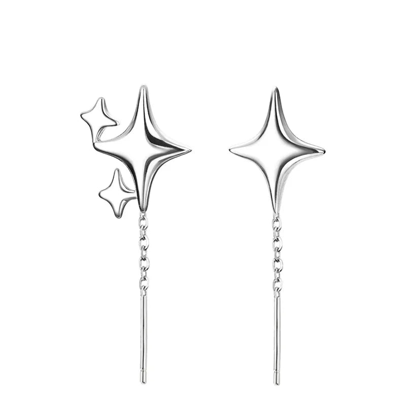 Ventfille 925 Sterling Silver Star Earring for Women Girl Simple