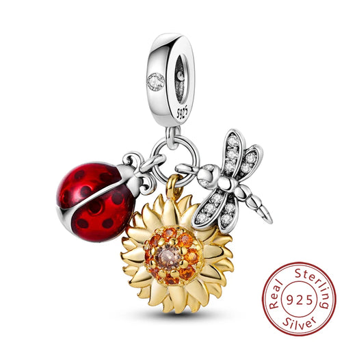 Hot Sale Charm Bead Pendant 925 Sterling Silver Firefly Love Heart