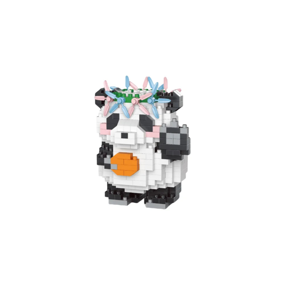 Adorable Panda-Shaped Building Blocks Toy Set: Desirable Desktop