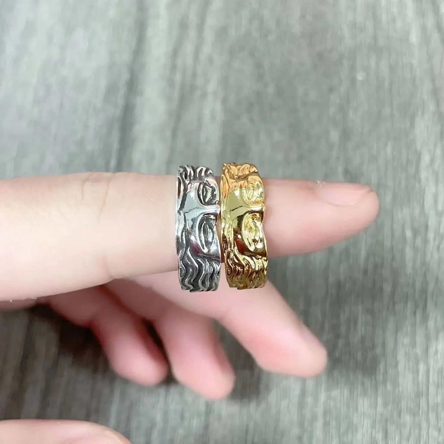 Creative Venus Half Mask Ring For Men Vintage Carving Opening