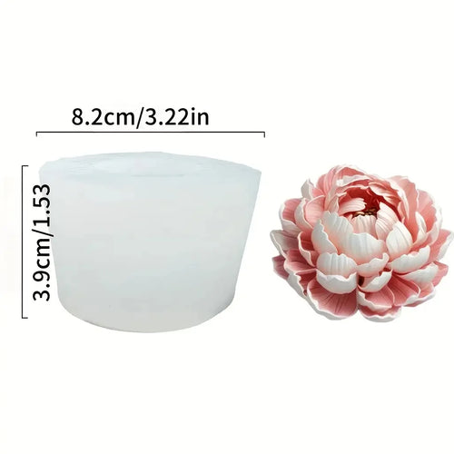 SuitableDIYCandle、Aromatherapy、Realistic Peony Flower Silicone Mold