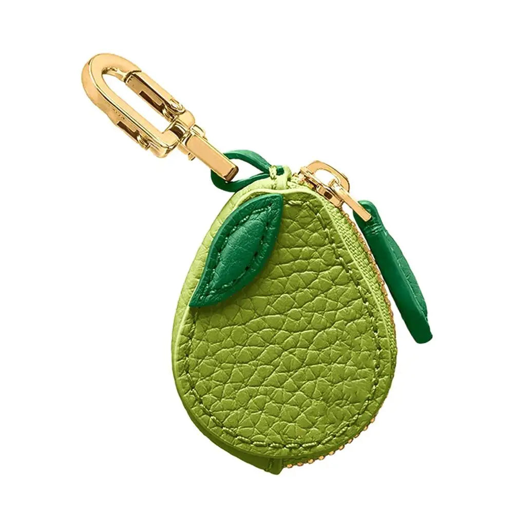 Cute Fruit Shape Leather Coin Purse Mini Zipper Earphone Bag Keychain