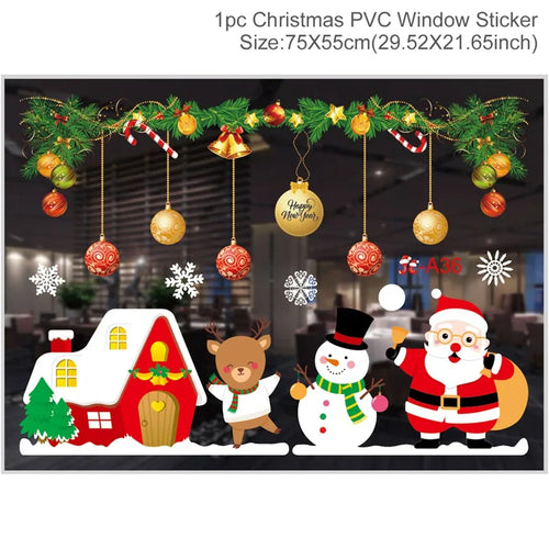 Christmas Window Sticker Merry Christmas Decorations For Home 2023