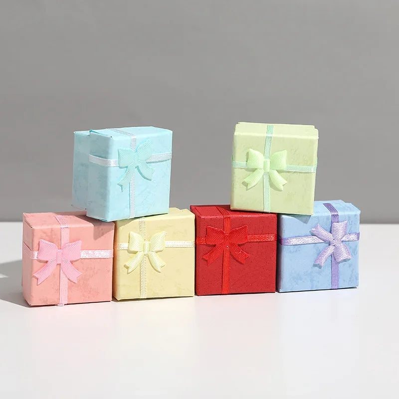 12pcs Paper Box Jewelry Packaging Box Multi-color Earrings Ring Box
