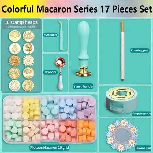 Wax Seal Stamp Set Lacquered Stamp Sealing Wax Kit DIY Craft Supplies