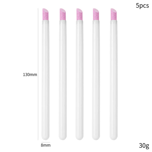 5Pcs Quartz Pen Nail  Cuticle Pushers Nail Polish Manicure Stick Nail