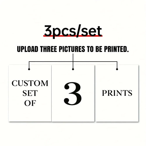3pcs/set Custom Canvas Printing Personalized Photo Suitable for Family