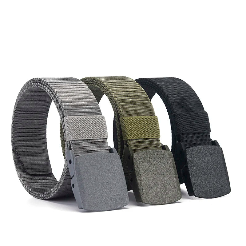 Canvas Belt with Automatic Plastic Buckle - Perfect for Outdoor Sports