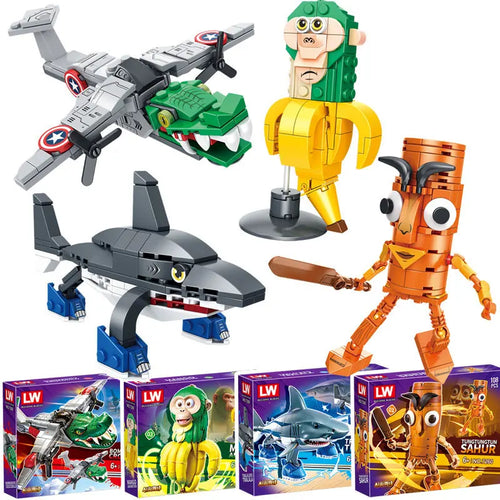 Tung Tung Sahur‌ Figure Block Toy Tralalero Tralala‌，LiriLi