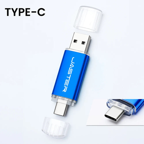 High speed TYPE C 2in1 USB flash drive 128GB 64GB 32GB metal Pen drive