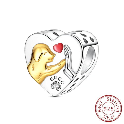 New Love Heart Shaped Charms 925 Sterling Silver Family Love
