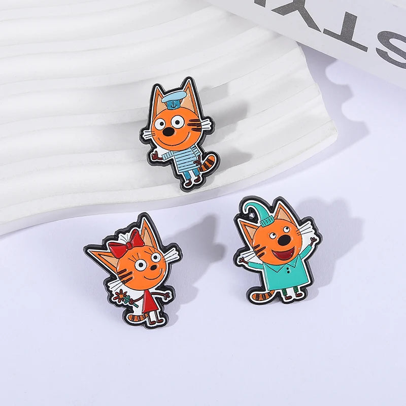 1-9 Pcs/Set Anime Turbo Granny Luck Cat Brooch Enamel Pins Cartoon