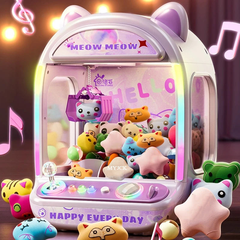 DIY Automatic Doll Machine Kids Coin Operated Play Game Mini Claw