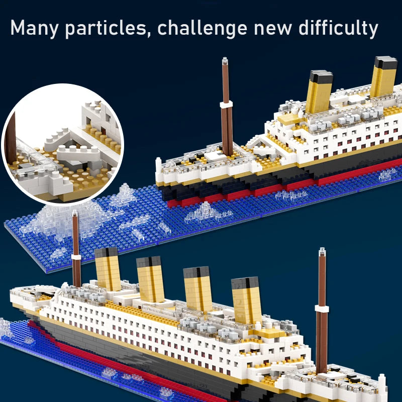 Small Particle Building Block Assembly Toy Titanic Giant Boy Girl