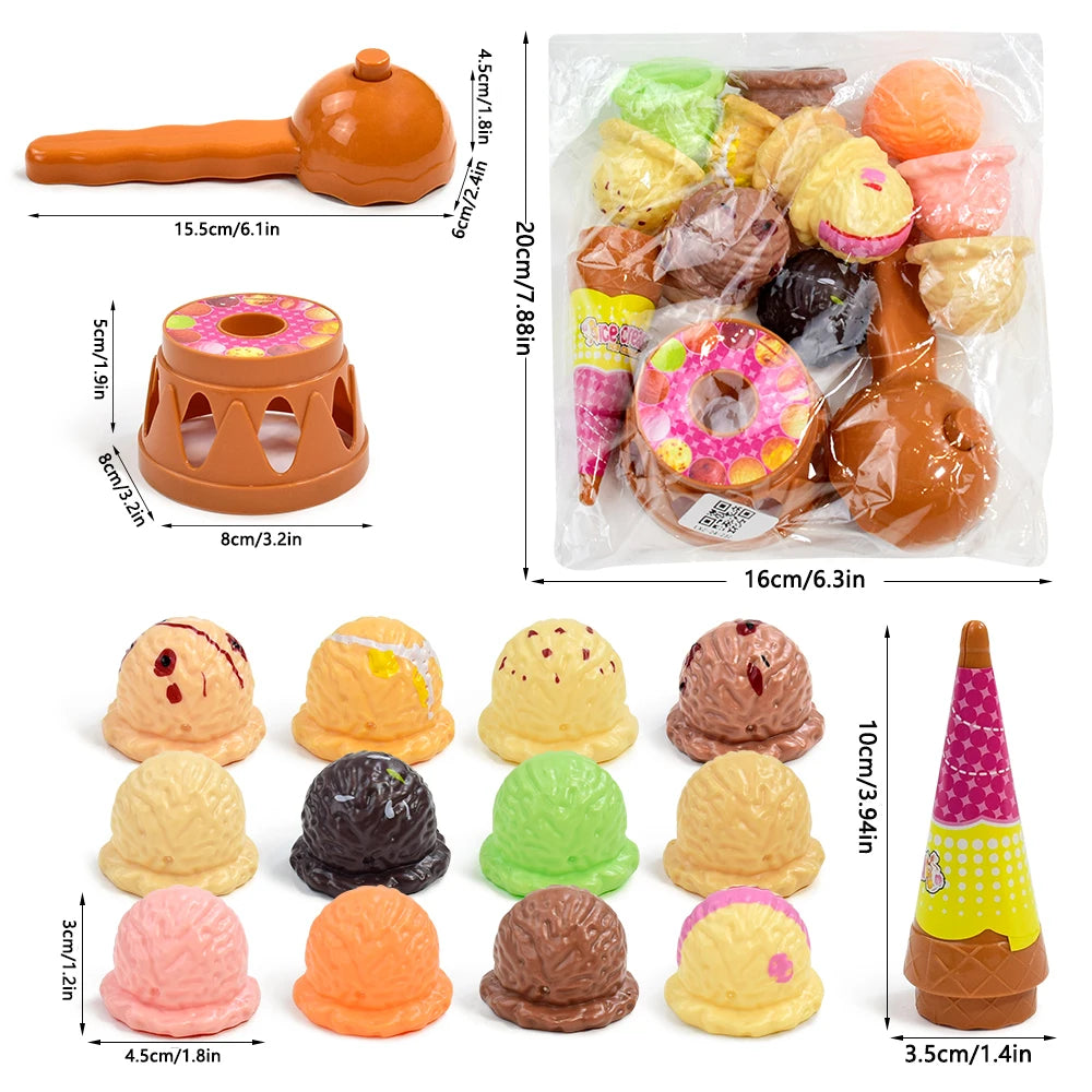 Children Simulation Food Kitchen Toy Ice Cream Stack Up Play Kids