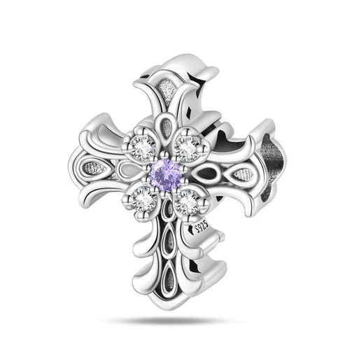 Classic Silver Plated Lotus Guardian Angel Heart-Shaped Zircon Charms