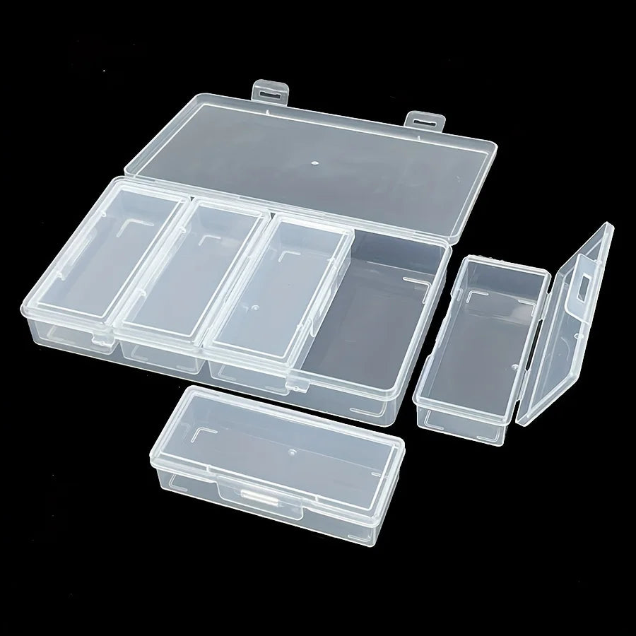 4 Adjustable Dividers Clear Plastic Storage Organizer Box - Craft &