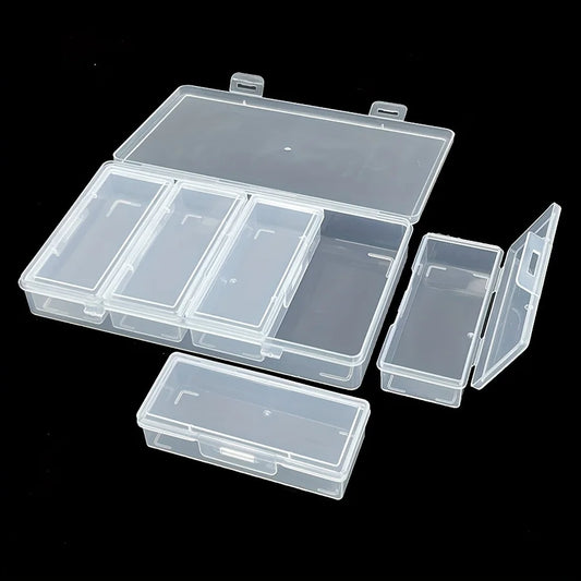 4 Adjustable Dividers Clear Plastic Storage Organizer Box - Craft &