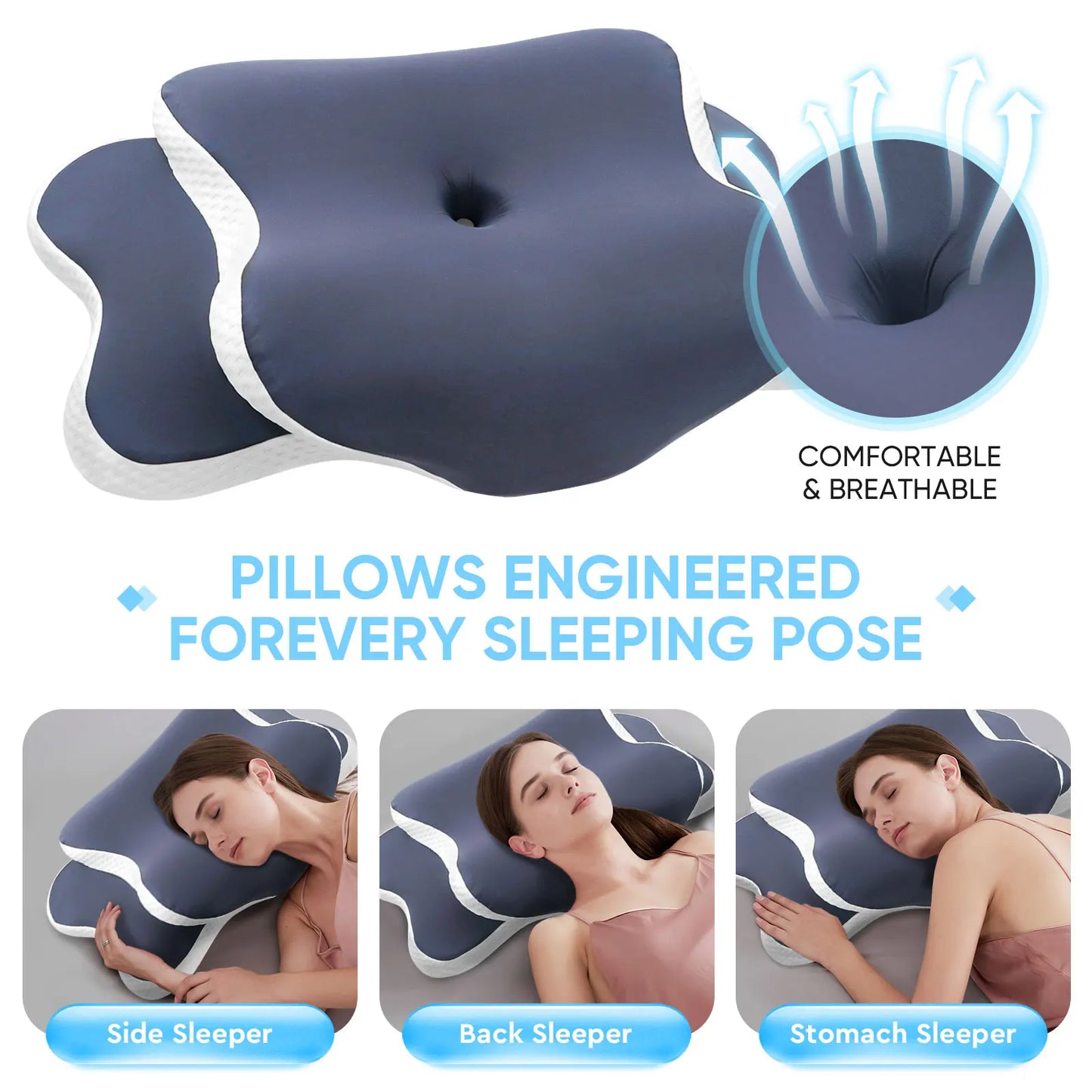 Memory Foam Pillow Cervical Pillow Neck Pain Relief Contour Ergonomic