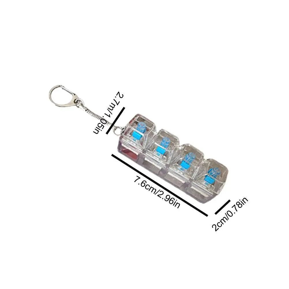 4 Keys Mechanical Keyboard Axis Tester Keychain Stress Relief Clicker