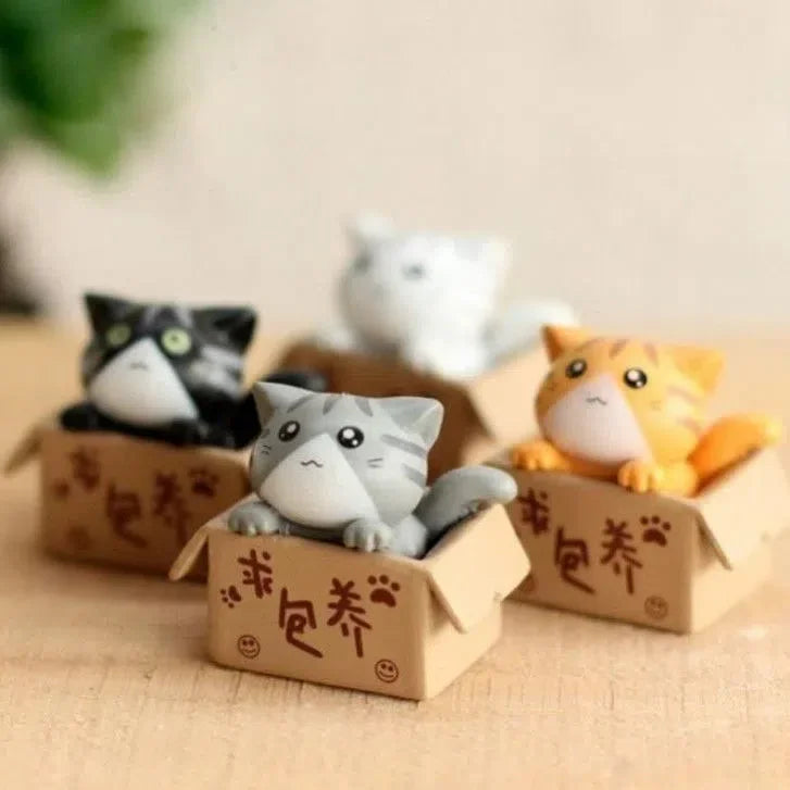 Kawaii Mini Cat Ornament Garden kitten statue Gift For Kids Children