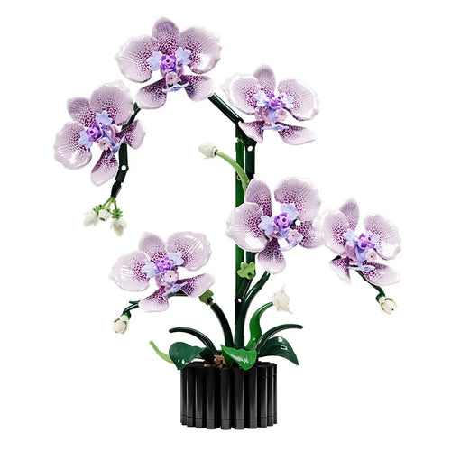 619PCS Phalaenopsis Building Blocks Flowers Orchid Potted Plants