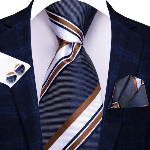 Black Red Striped Silk Wedding Tie For Men Handky Cufflink Gift Men