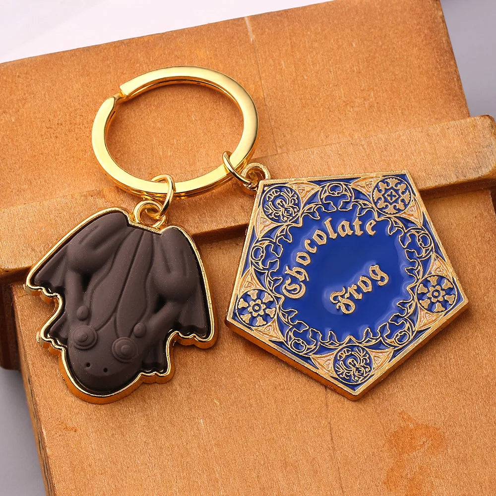 Classic Frog Metal Keychain Magic School Keyring Ornament Cosplay