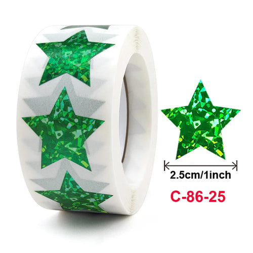 500pcs Colorful Star Adhesive Holographic Star Stickers Scrapbook