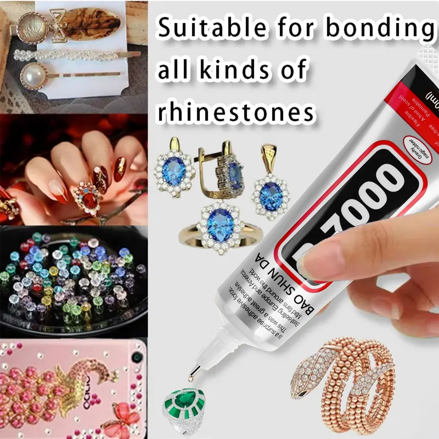 B7000 transparent glue,with precision nib,rhinestone glue,rhinestone