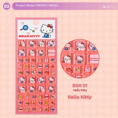 3D Sanrio Hello Kitty Square Stickers Anime Phone Laptop Luggage