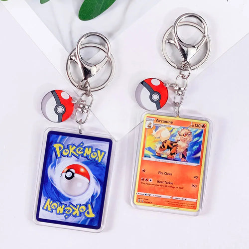 Pokémon Card Cute Acrylic Car Keychain Accessories Pikachu Charizard