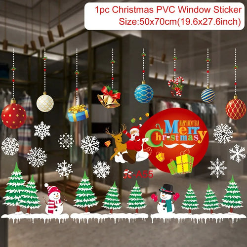 Christmas Window Sticker Merry Christmas Decorations For Home 2023