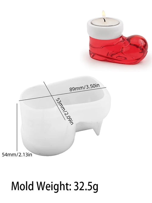Christmas Boots Shoes Candle Holder Silicone Mold DIY Table Decoration