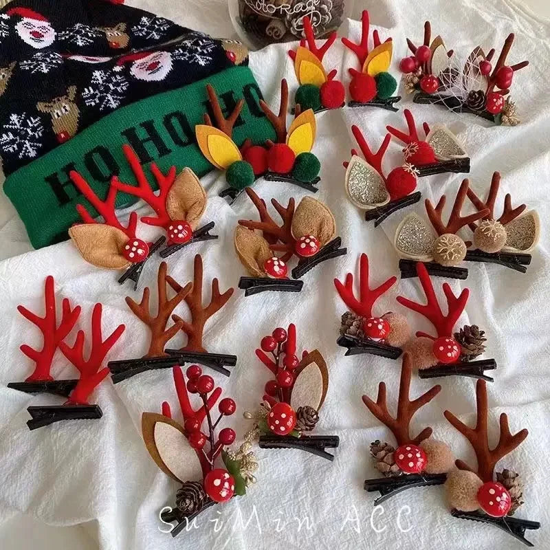 Cute1Pair Deer Antler Hair Clip Children Featival Decoration Headwear