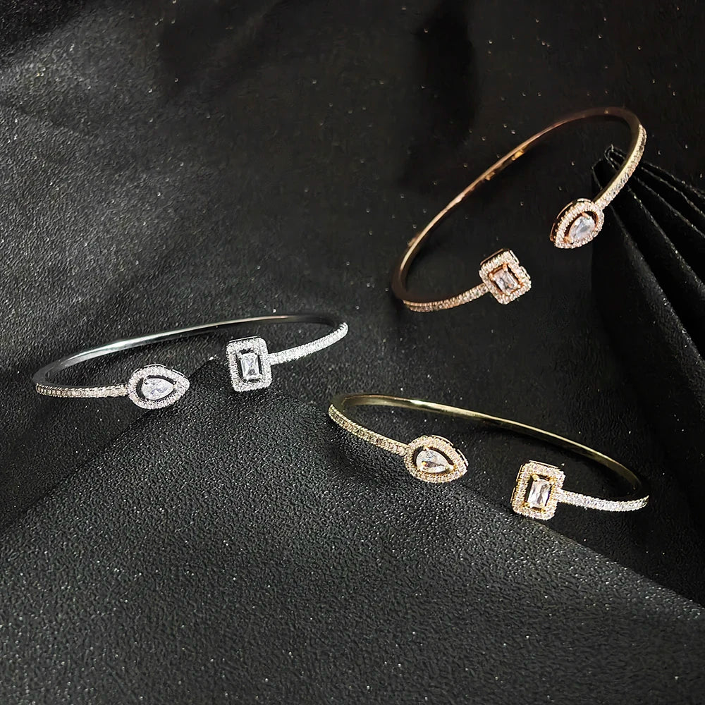 Trendy Snake Punk Pear Shape Silver Color on Hand Adjustable Open